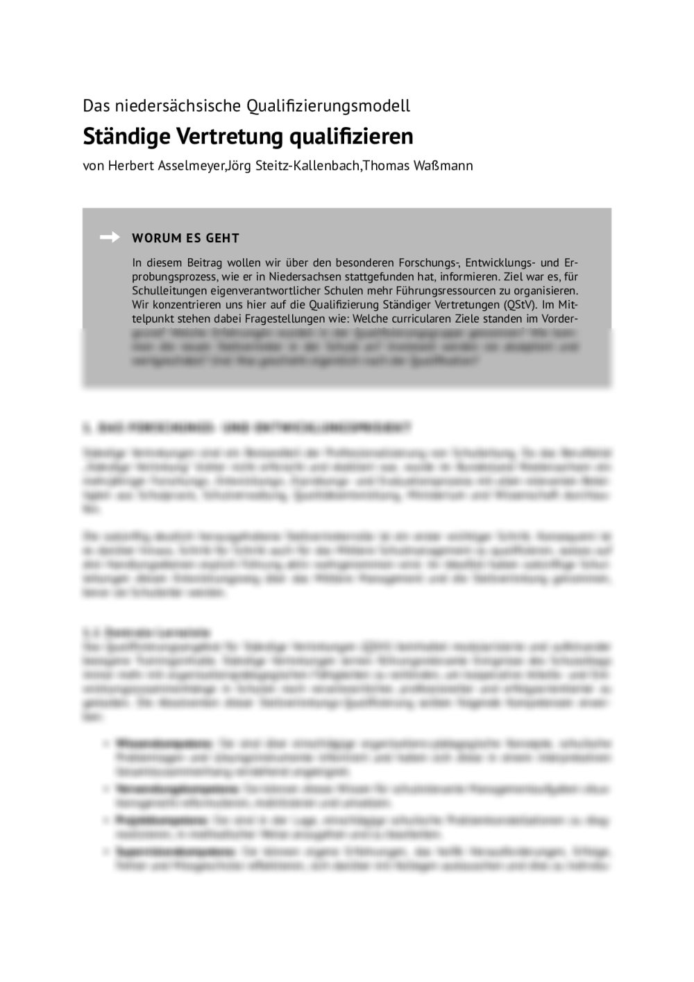 Das niedersächsische Qualifizierungsmodell - Seite 1