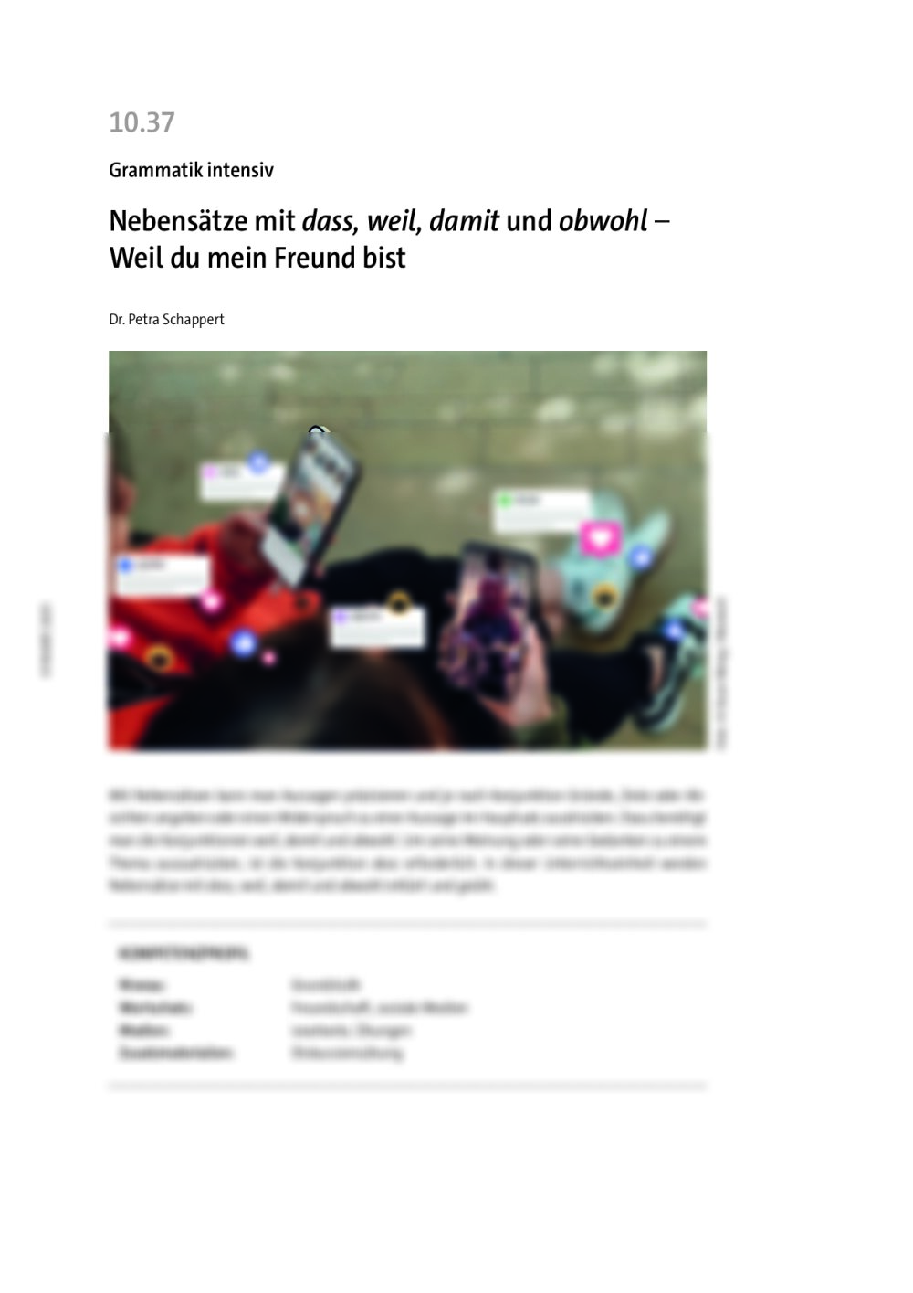Nebensätze mit dass, weil, damit und obwohl - Seite 1