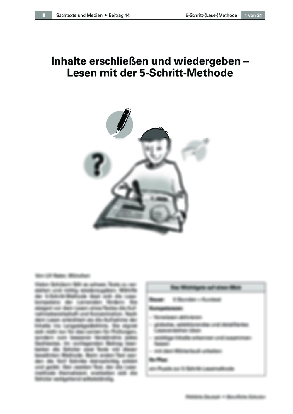 Lesen mit der 5-Schritt-Methode - Seite 1