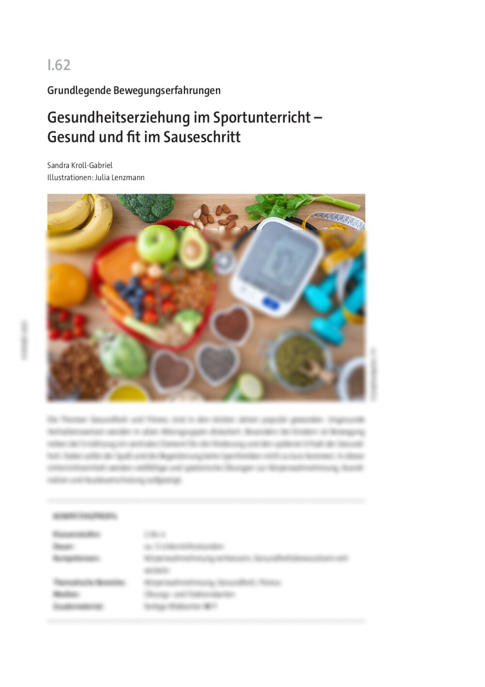 Gesundheitserziehung im Sportunterricht  - Seite 1