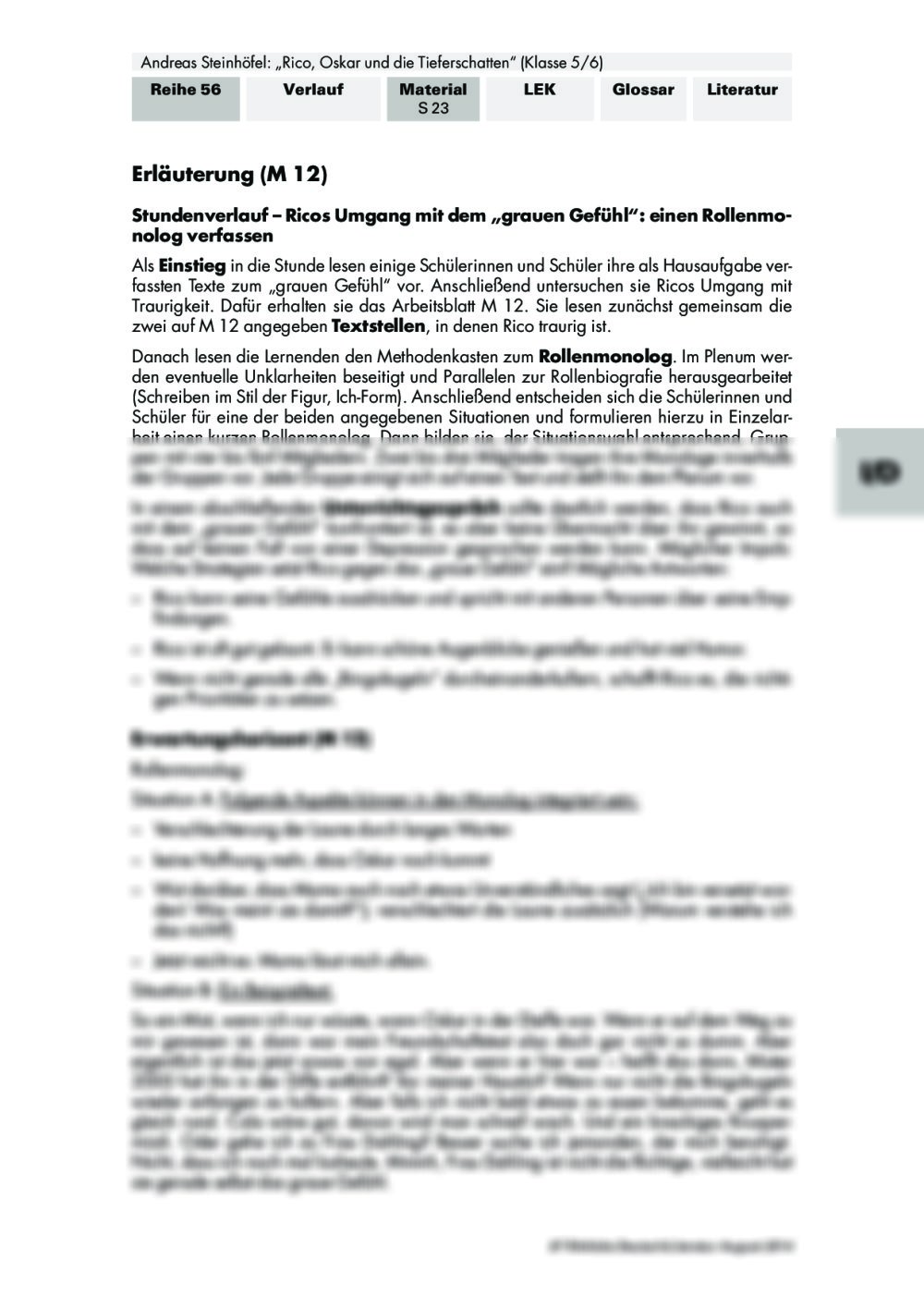 Rico Oskar Und Die Tieferschatten Inhaltsangabe Rico, Oskar und die Tieferschatten als Unterrichtsmaterial | RAAbits Online