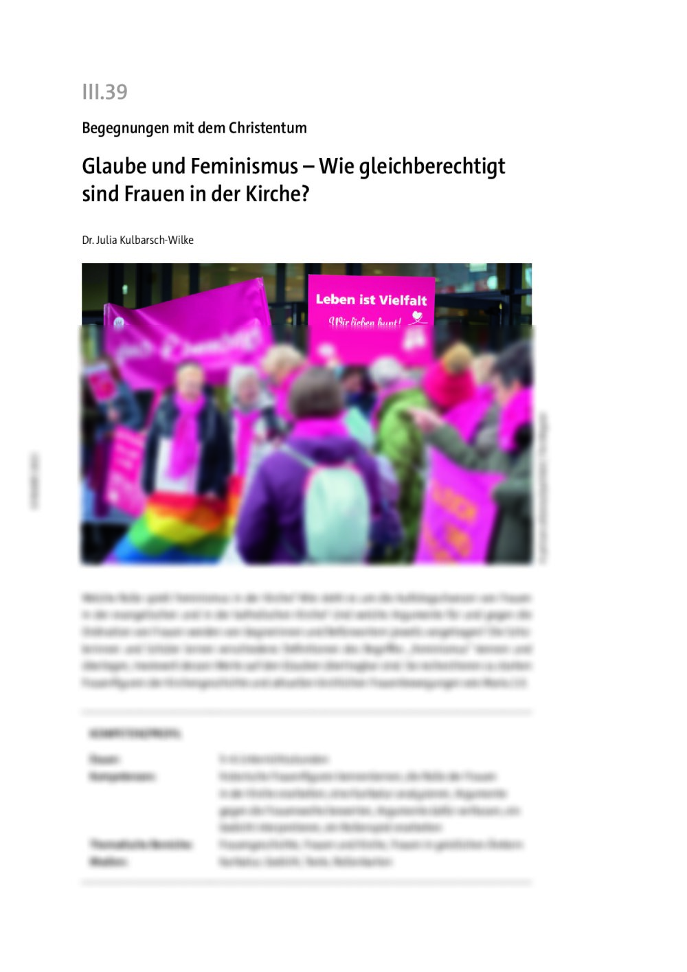 Glaube und Feminismus  - Seite 1