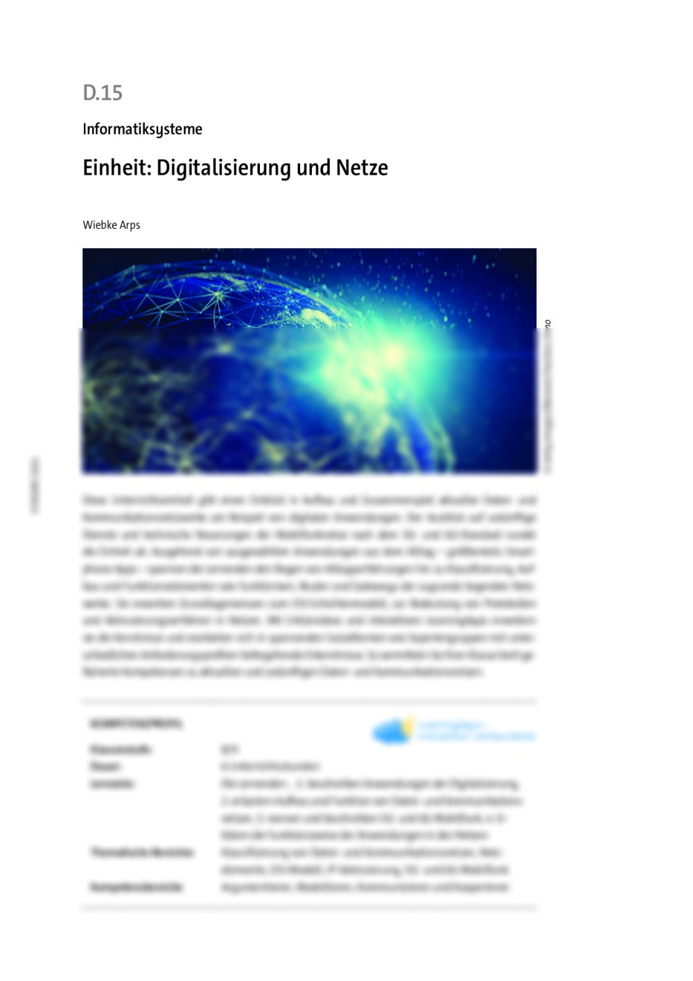 Einheit: Digitalisierung und Netze - Seite 1
