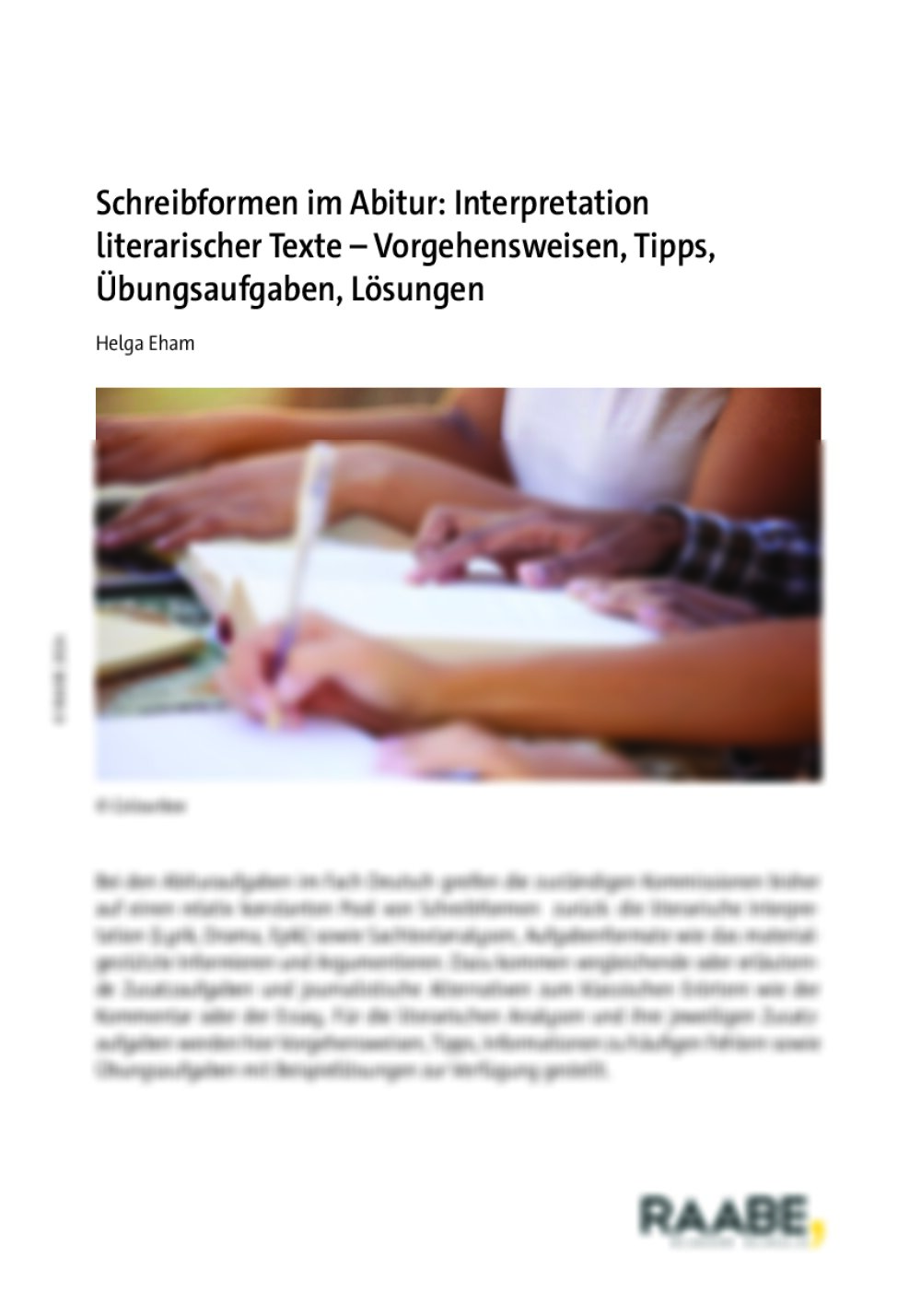Schreibformen im Abitur: Interpretation literarischer Texte - Seite 1