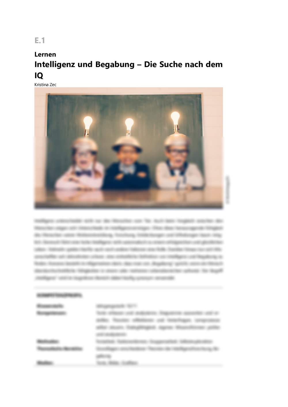 Intelligenz und Begabung - Seite 1