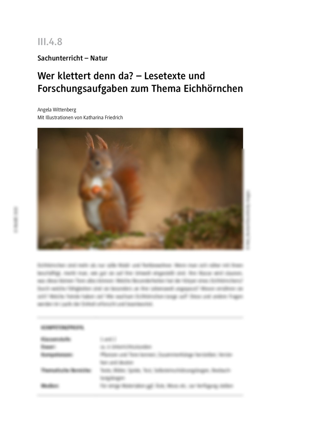 Lesetexte und Forschungsaufgaben zum Thema Eichhörnchen - Seite 1