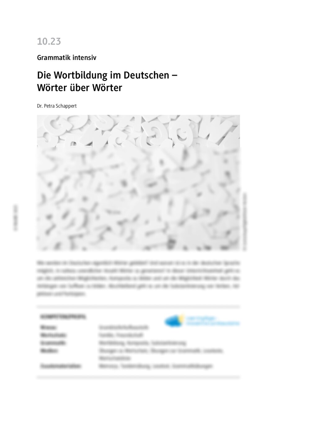 Die Wortbildung im Deutschen - Seite 1