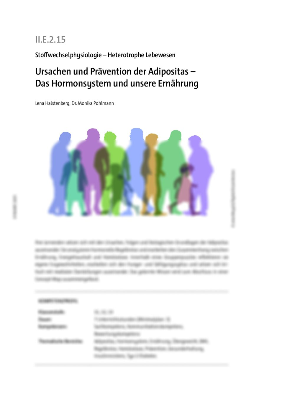 Ursachen und Prävention der Adipositas  - Seite 1