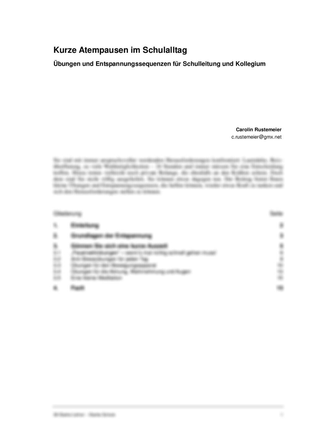 Übungen und Entspannungssequenzen im Schulalltag - Seite 1