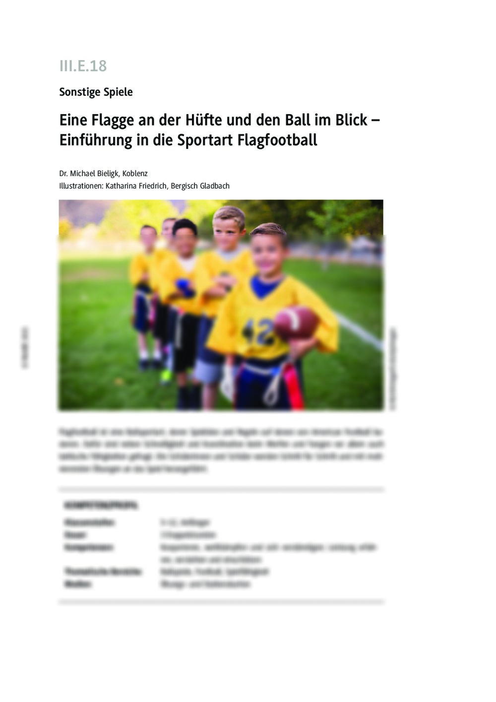 Einführung in die Sportart Flagfootball - Seite 1