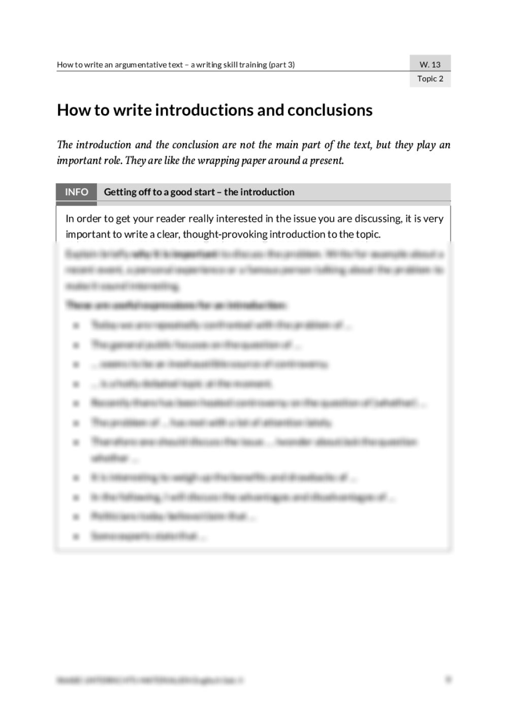 argumentative writing klasse 9 themen