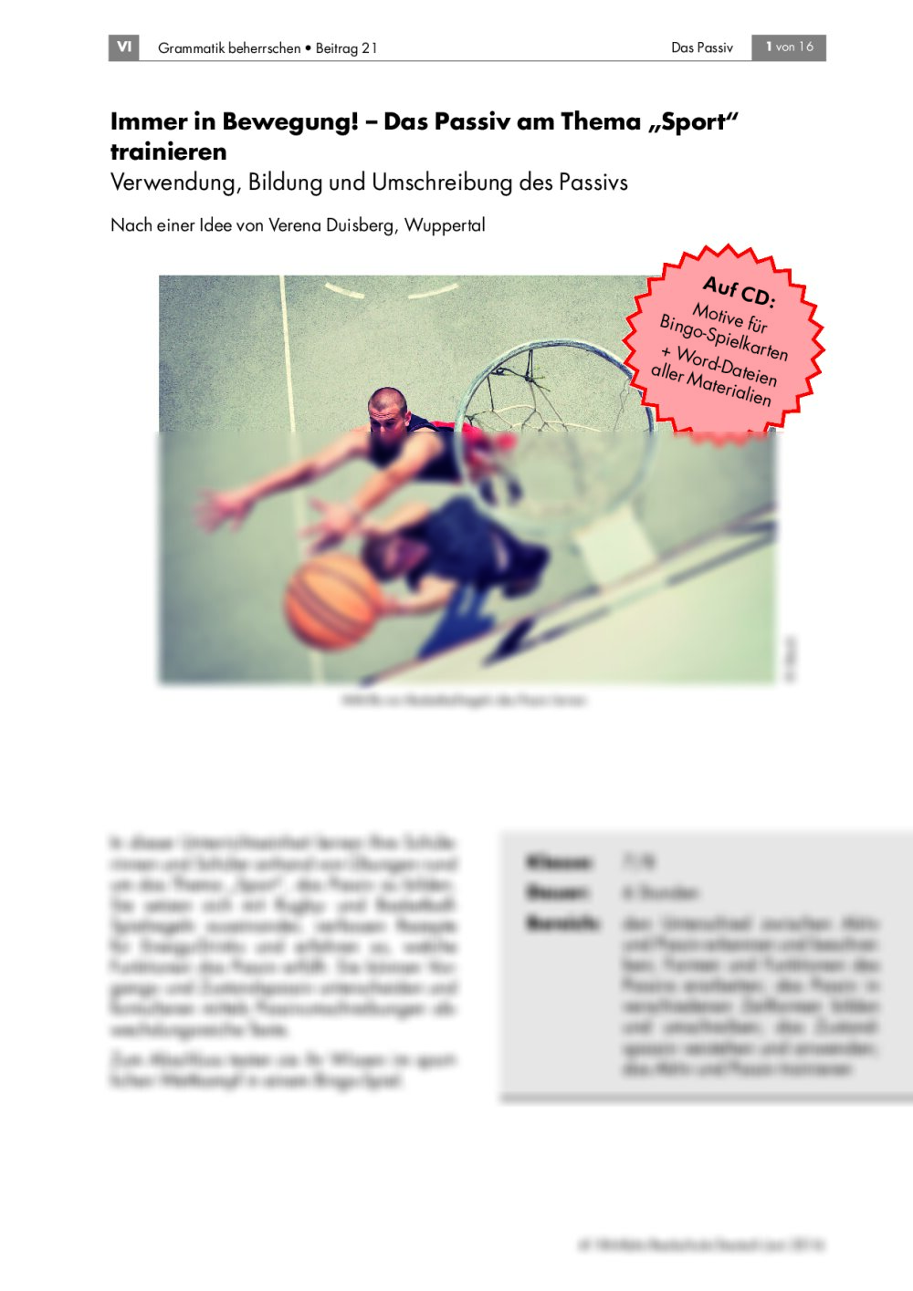Das Passiv am Thema "Sport" trainieren - Seite 1