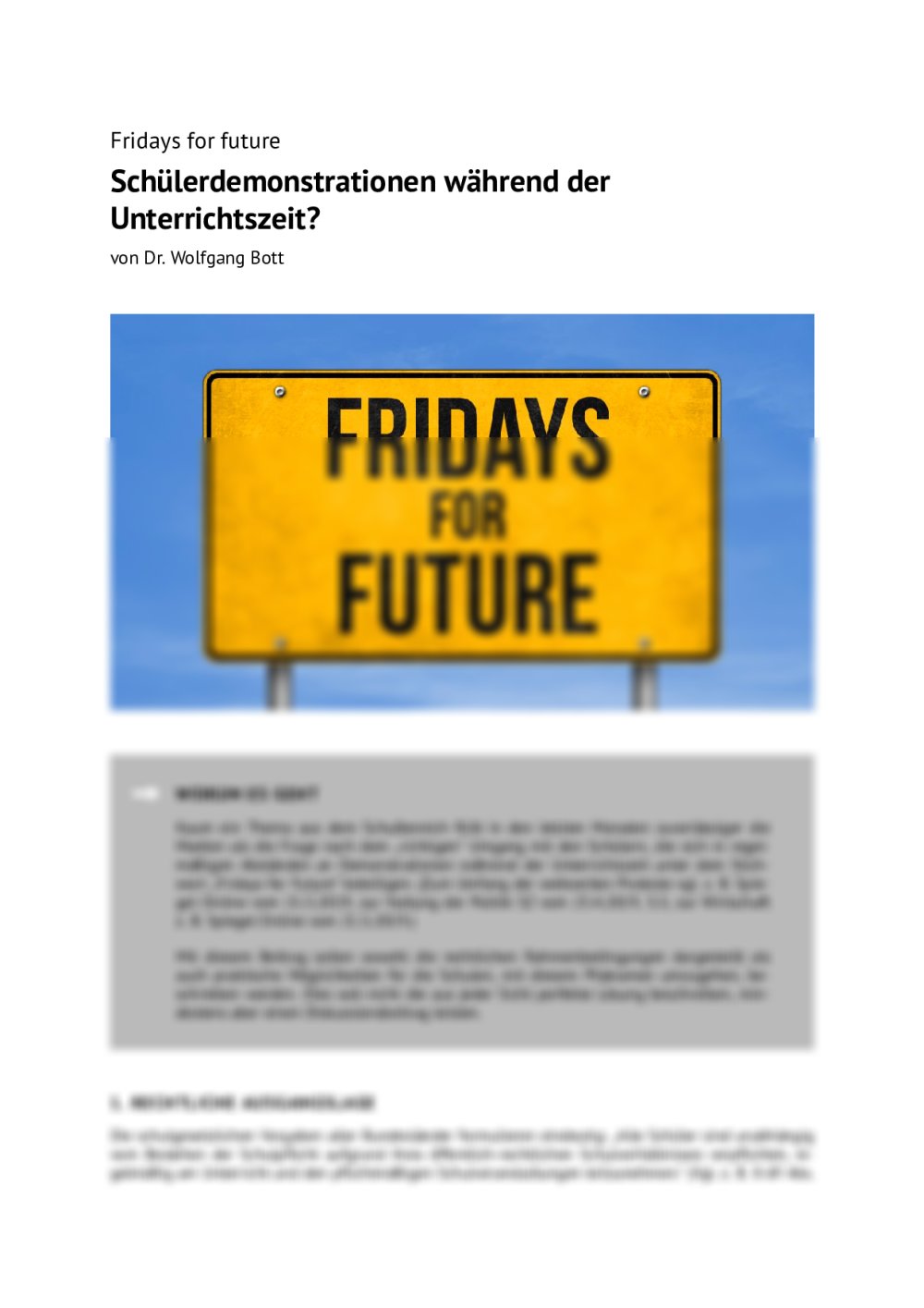 Fridays for future - Seite 1