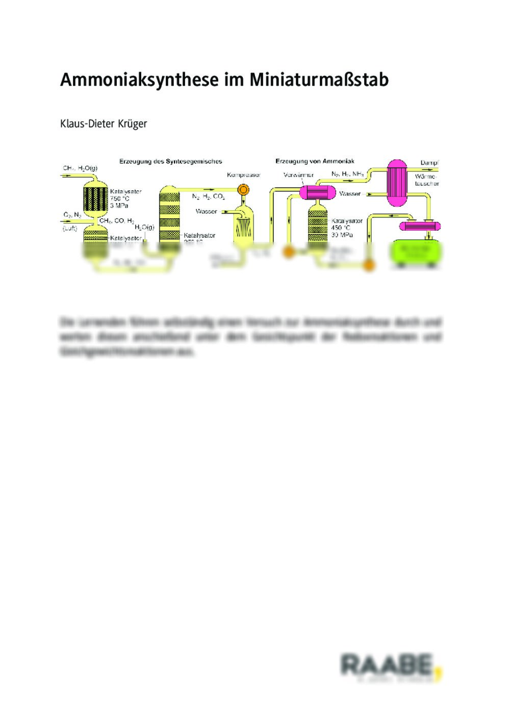 Ammoniaksynthese im Miniaturmaßstab - Seite 1