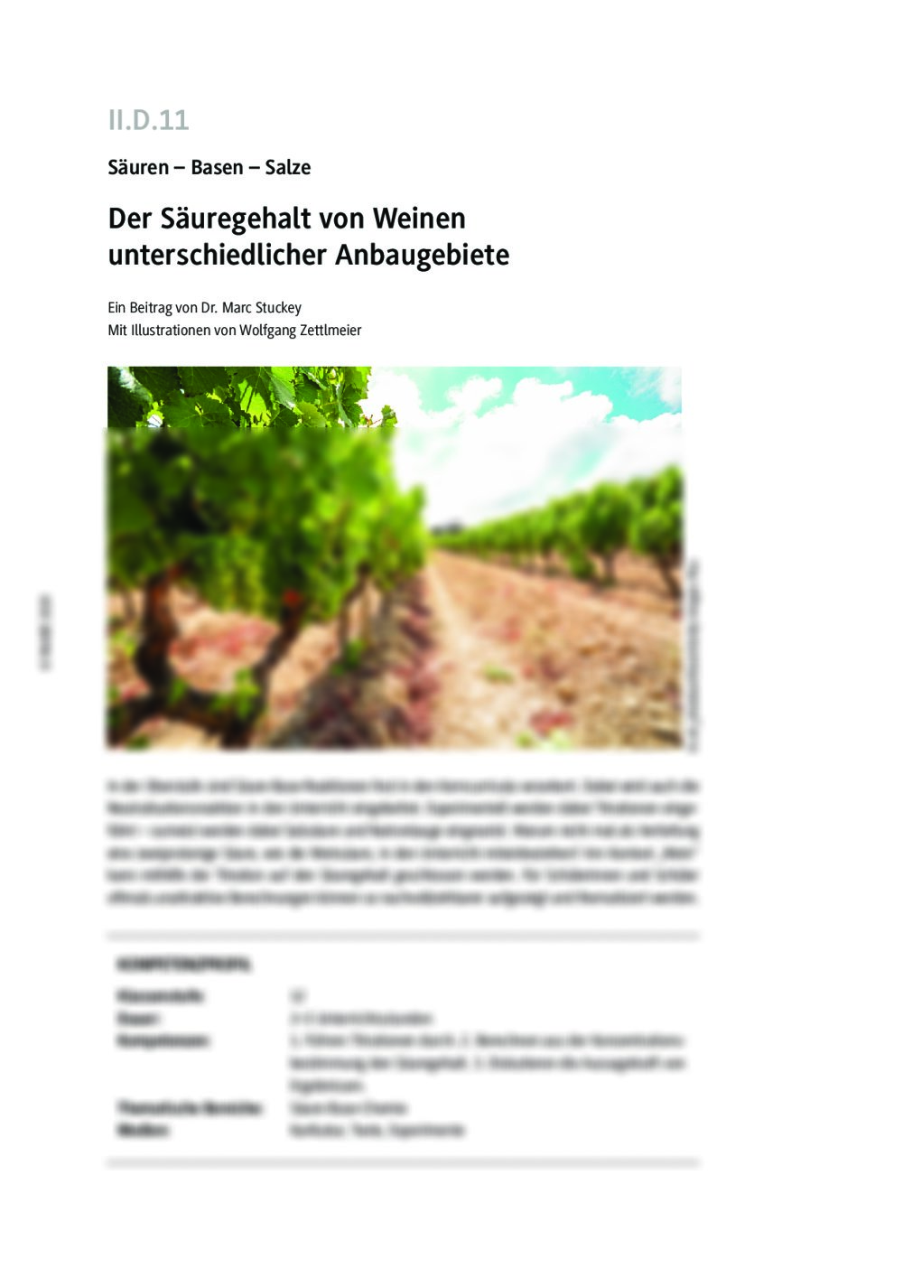 Der Säuregehalt von Weinen unterschiedlicher Anbaugebiete - Seite 1