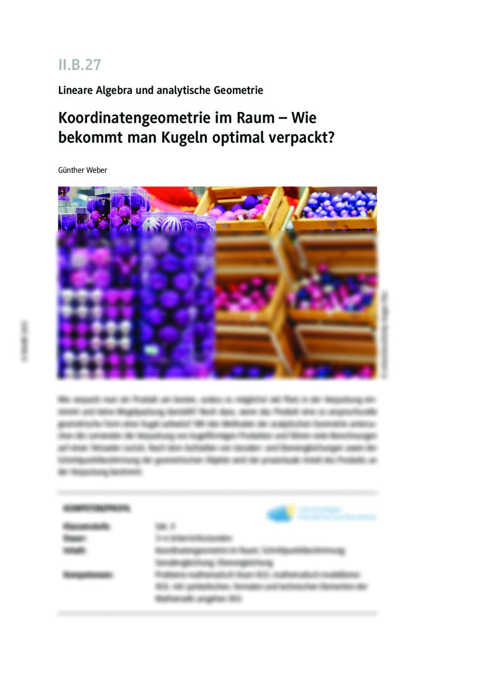 Koordinatengeometrie im Raum  - Seite 1