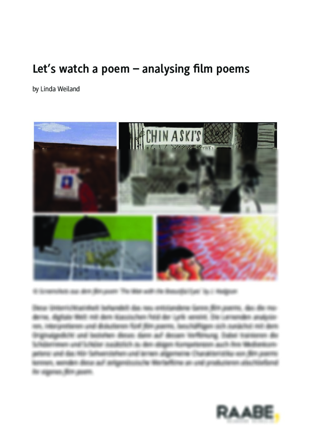 Let’s watch a poem – Analysing film poems - Seite 1