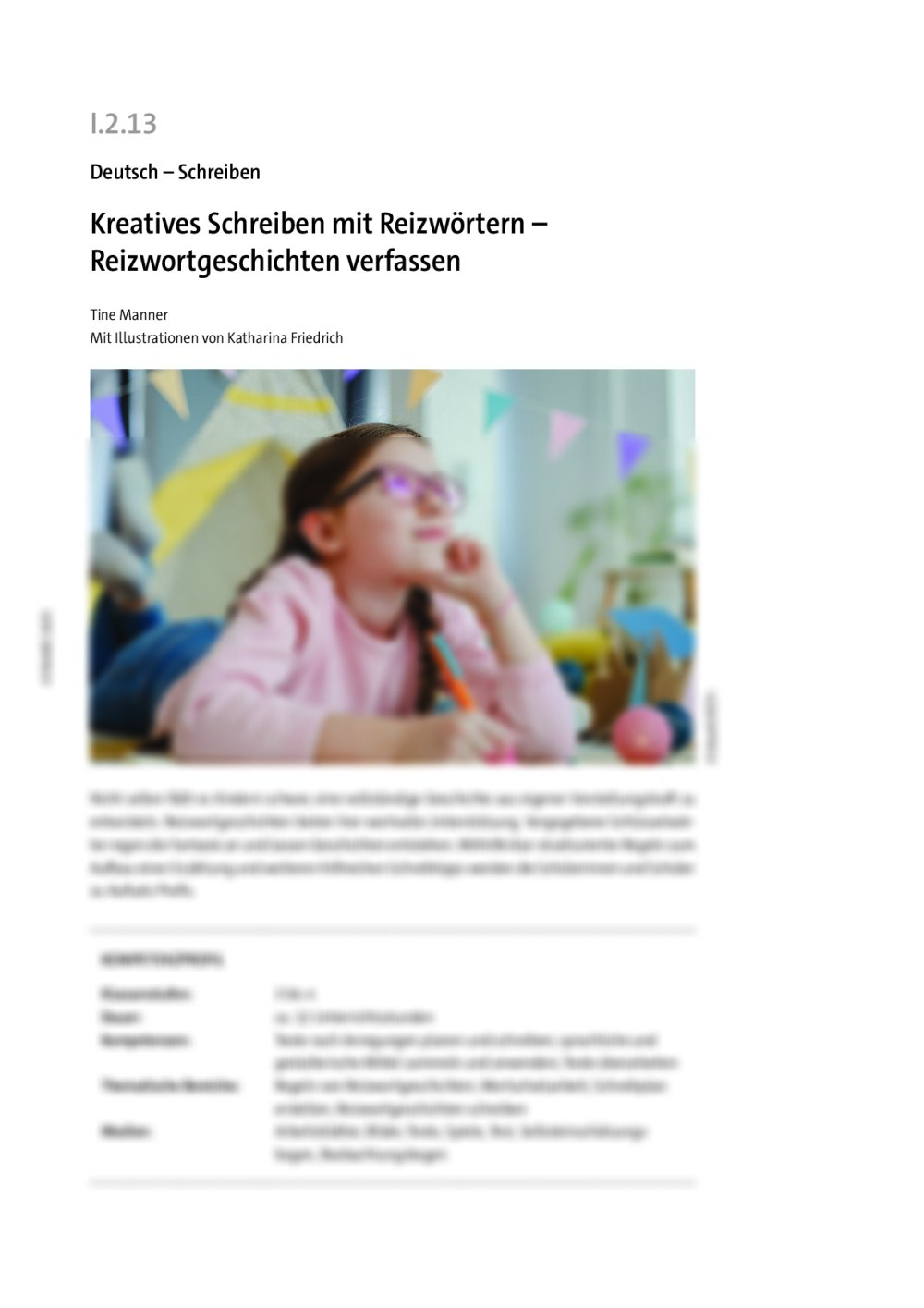 Kreatives Schreiben mit Reizwörtern - Seite 1