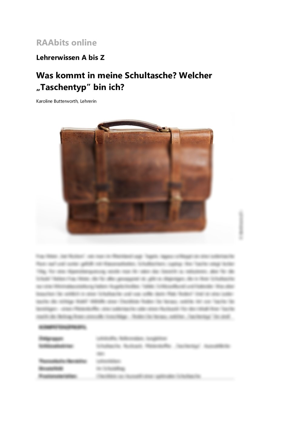 Die richtige Schultasche wählen - Seite 1