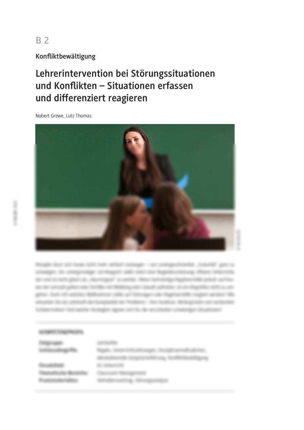 Interventionsmöglichkeiten bei Störungen des Unterrichts - Seite 1