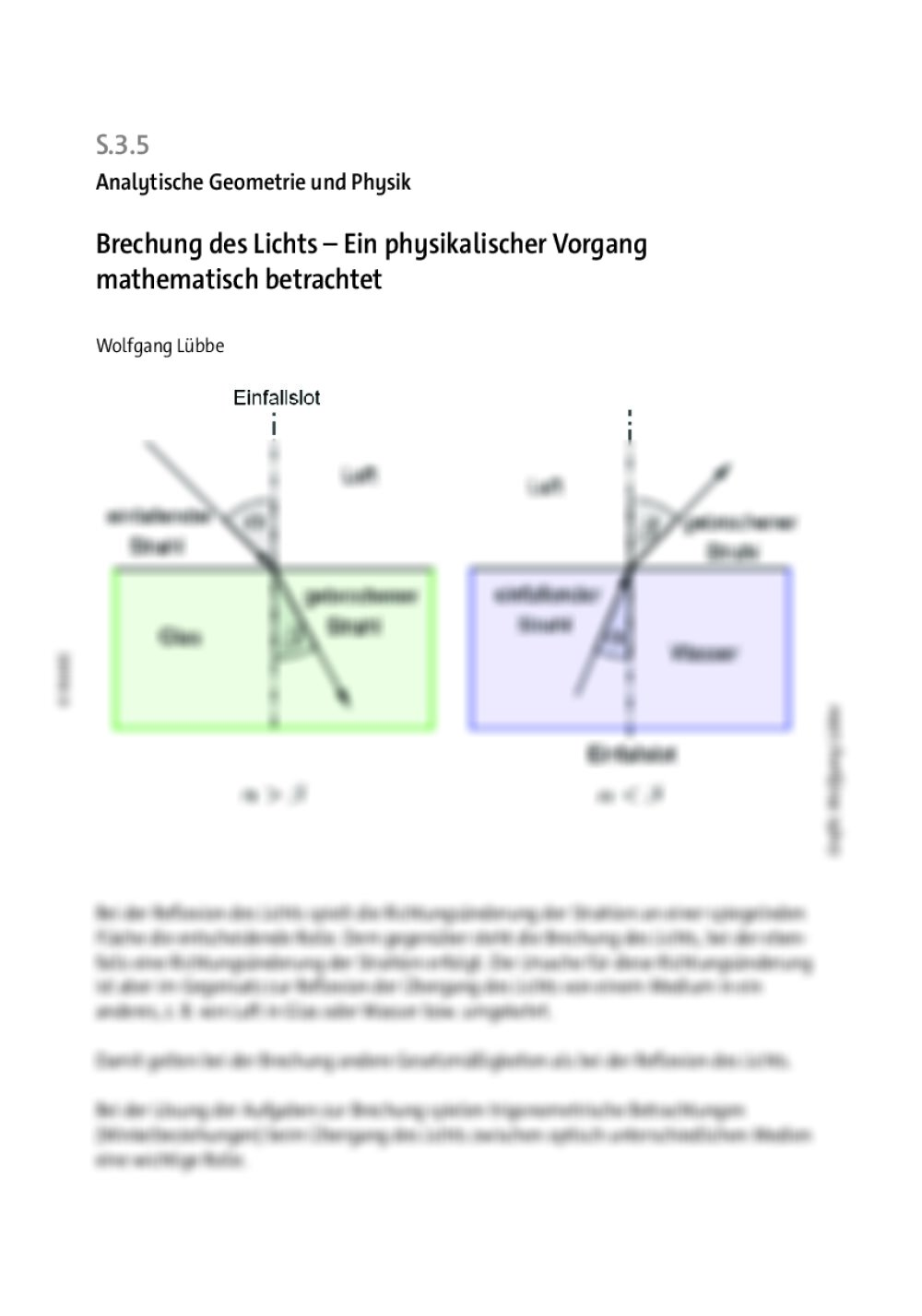 Brechung des Lichts - Seite 1