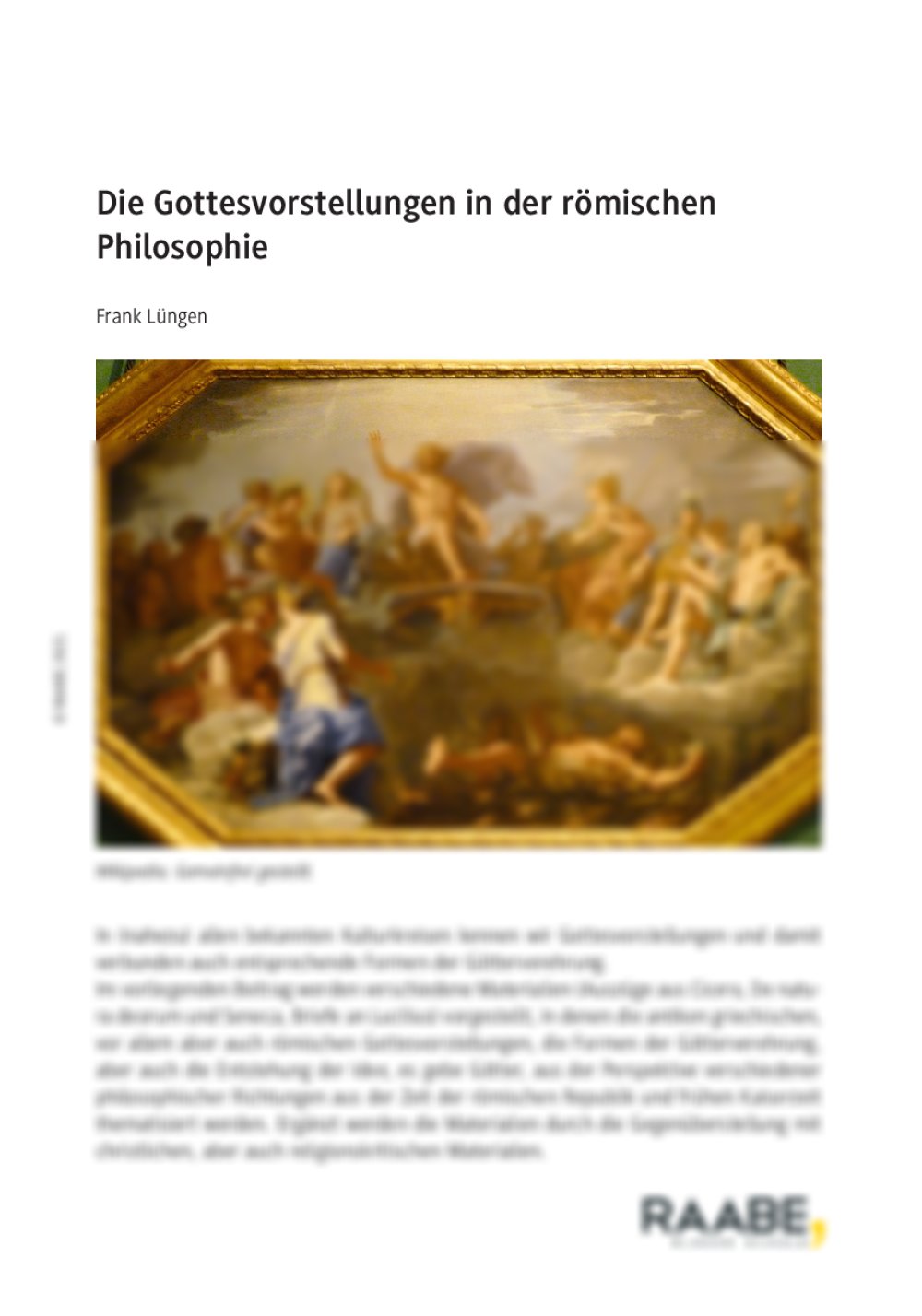 Die Gottesvorstellungen in der römischen Philosophie - Seite 1