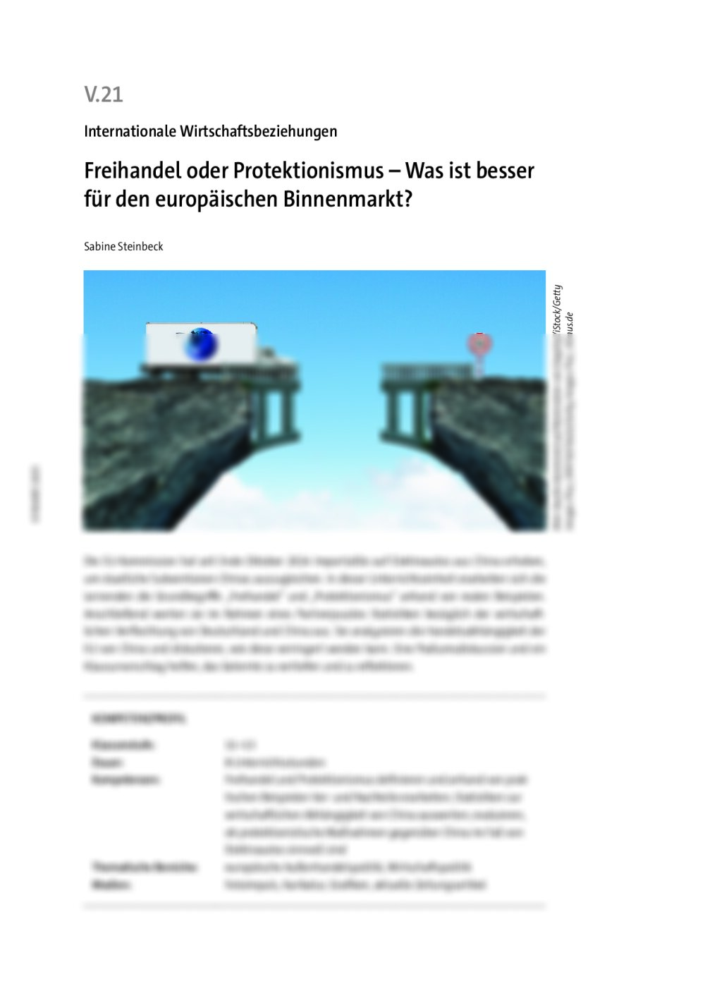 Freihandel oder Protektionismus  - Seite 1