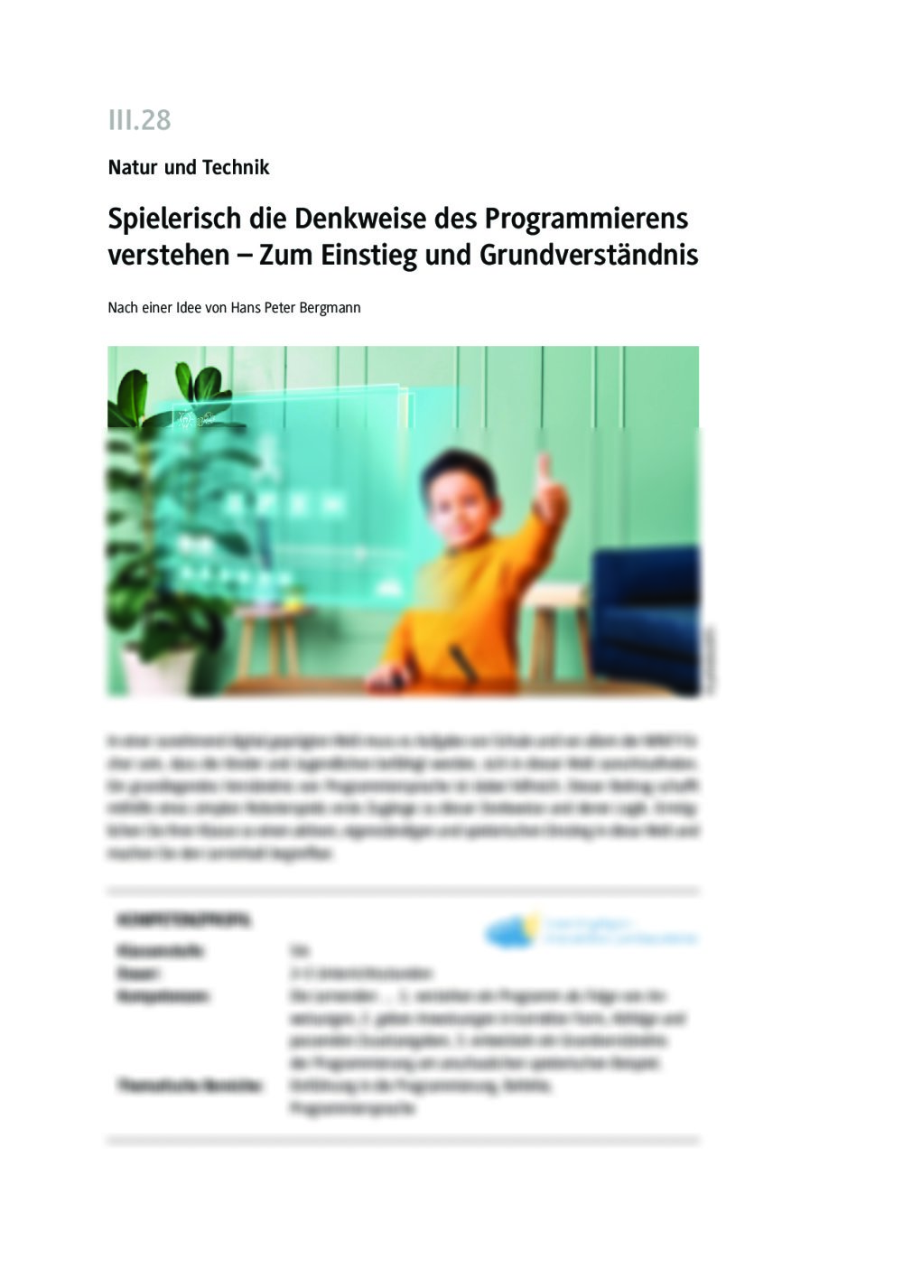 Spielerisch die Denkweise des Programmierens verstehen - Seite 1