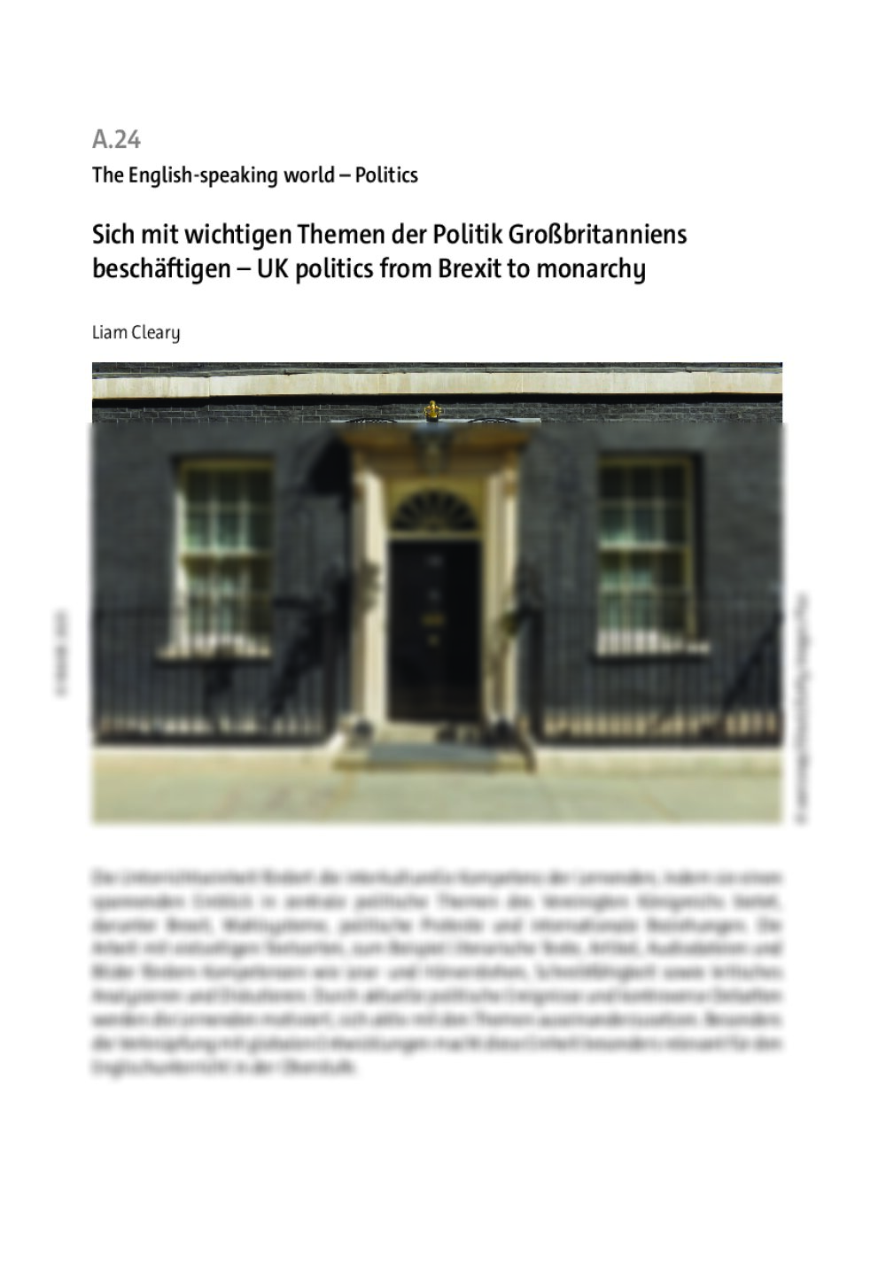 Sich mit wichtigen Themen der Politik Großbritanniens beschäftigen - Seite 1