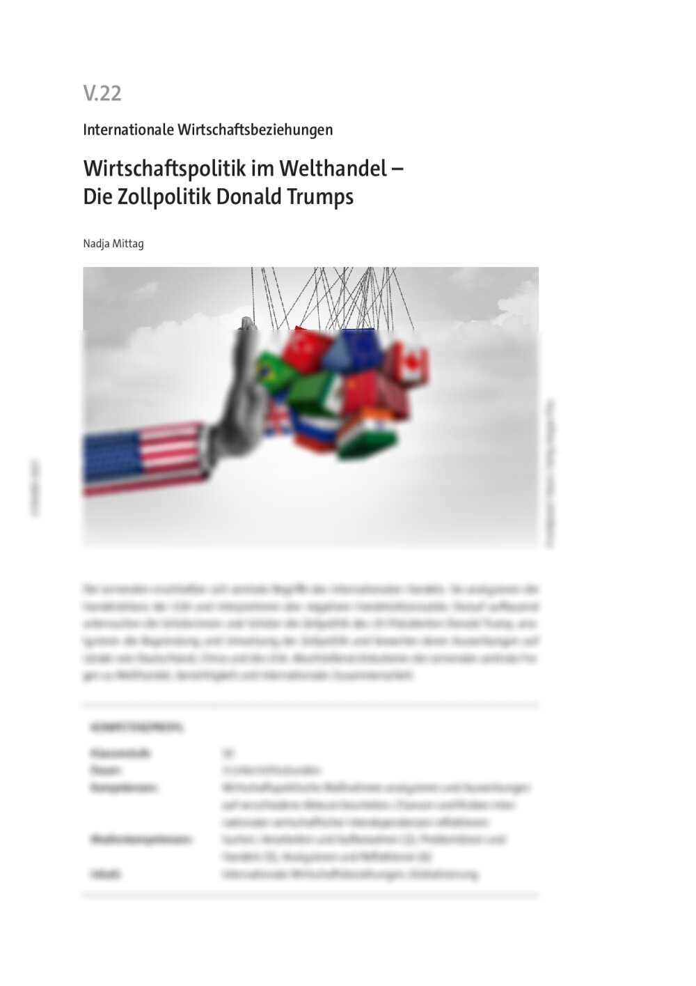 Wirtschaftspolitik im Welthandel  - Seite 1