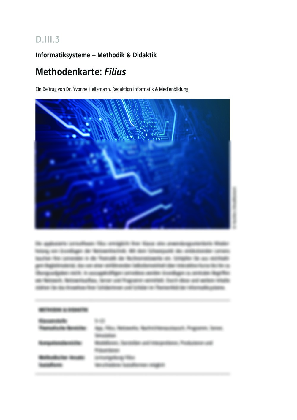 Methodenkarte: Filius - Seite 1