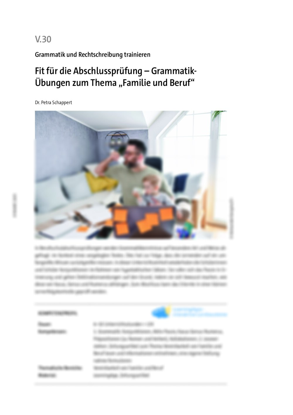 Grammatik-Übungen zum Thema „Familie und Beruf“ - Seite 1