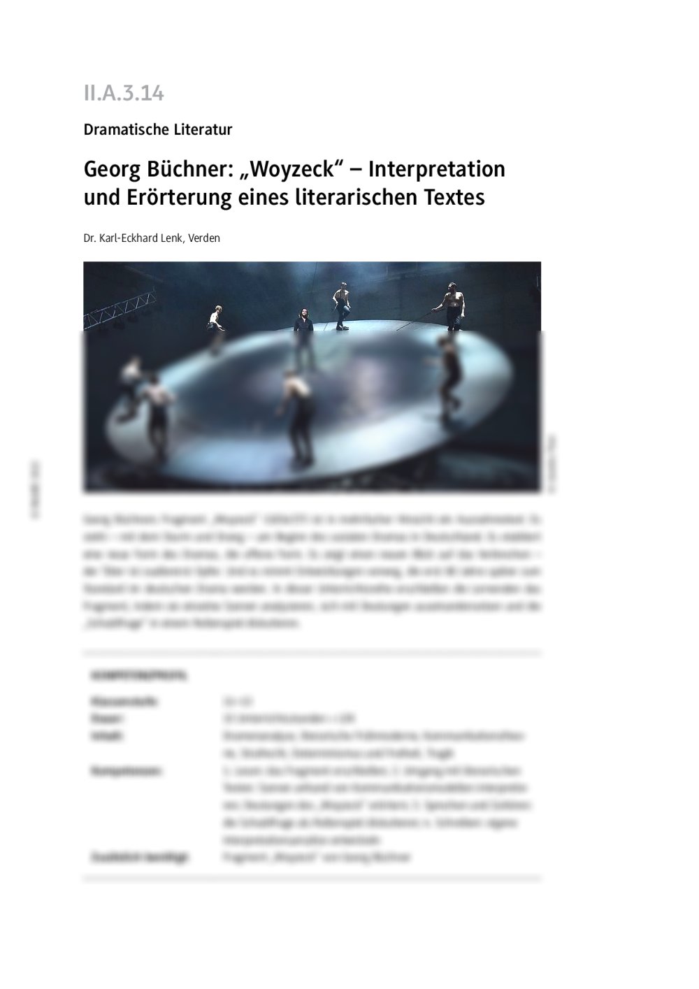 Georg Büchner: Woyzeck - Unterrichtsmaterial - Seite 1