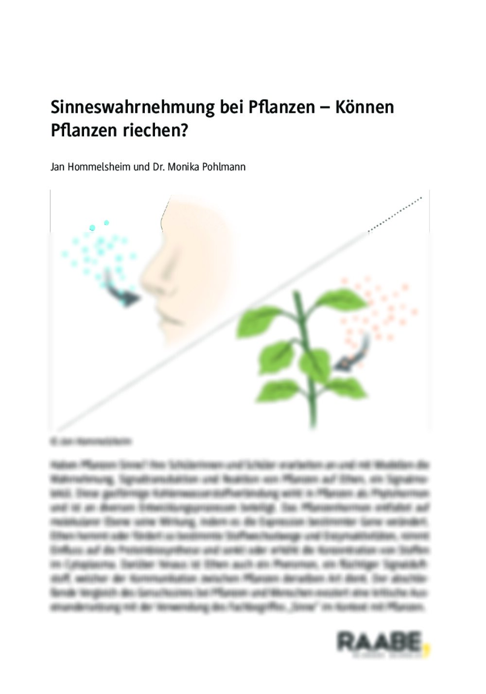 Sinneswahrnehmung bei Pflanzen  - Seite 1