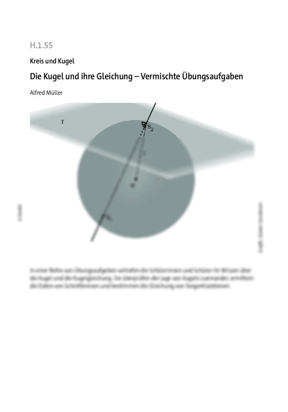 Die Kugel und ihre Gleichung - Seite 1