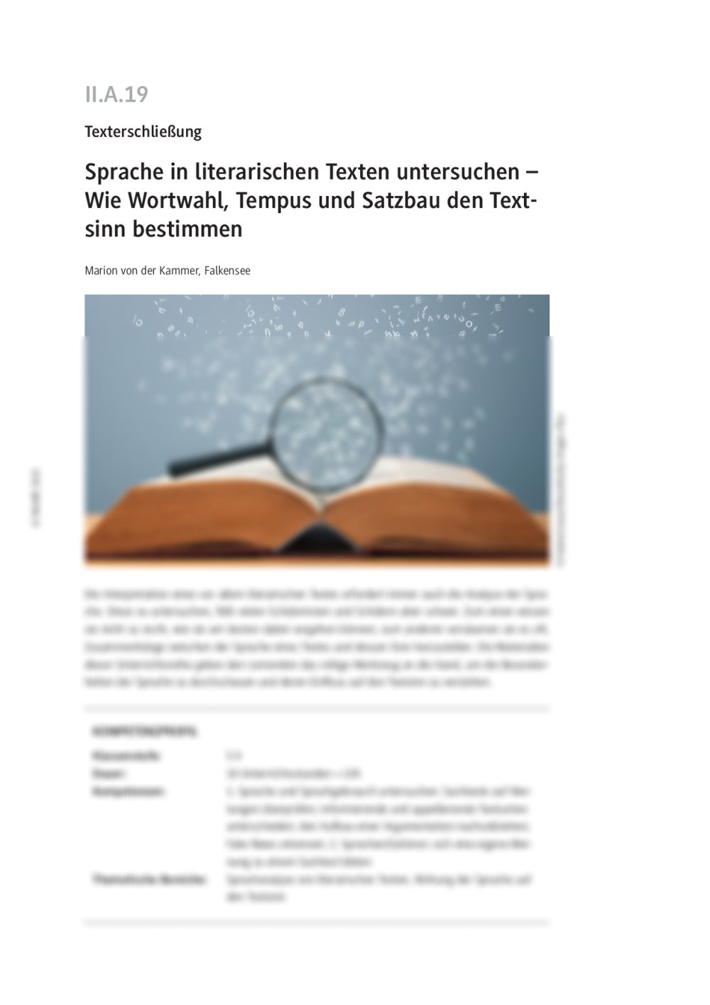 Sprache in literarischen Texten untersuchen - Seite 1