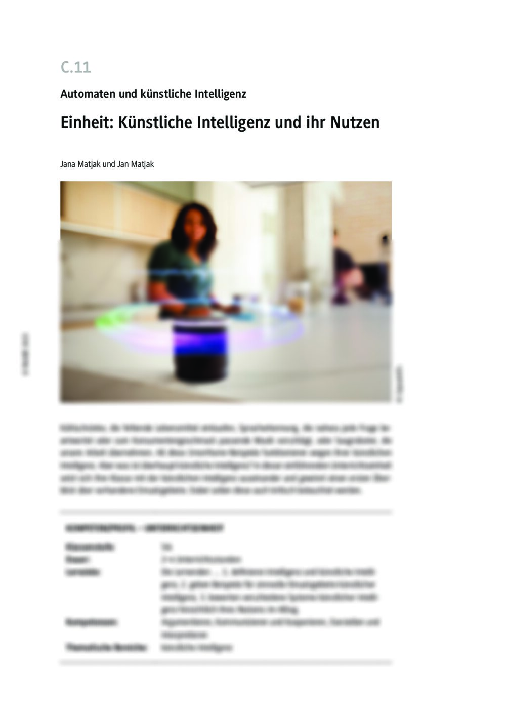 Einheit: Künstliche Intelligenz und ihr Nutzen - Seite 1