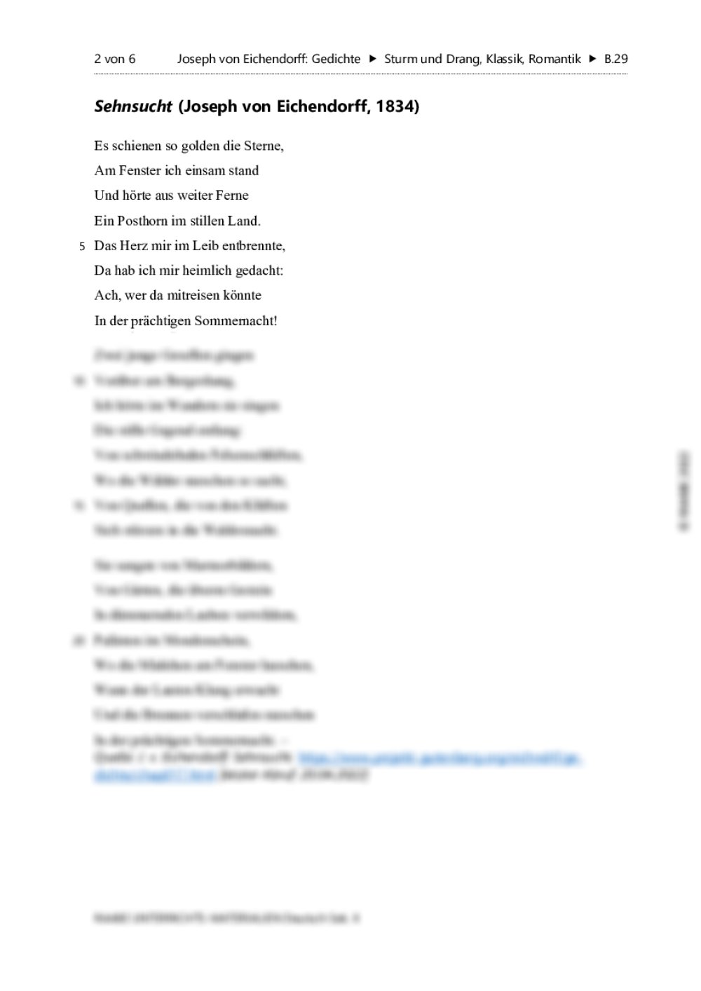 Beliebte Expressionistische Gedichte Für Klausuren Klausur – Joseph von Eichendorff: Gedichte | RAAbits Online