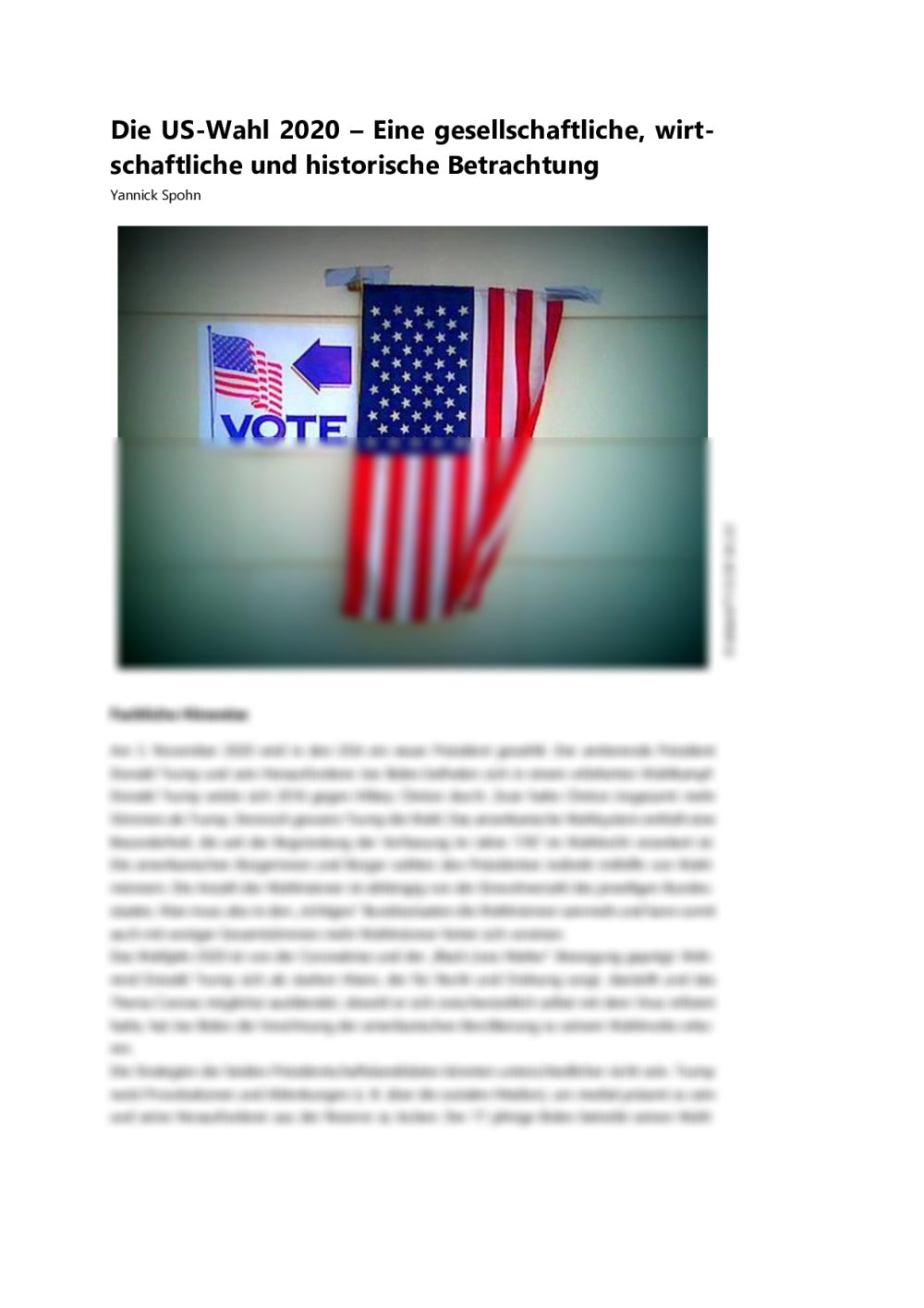 Die US-Wahl 2020 gesellschaftlich, wirtschaftlich und historisch betrachten - Seite 1
