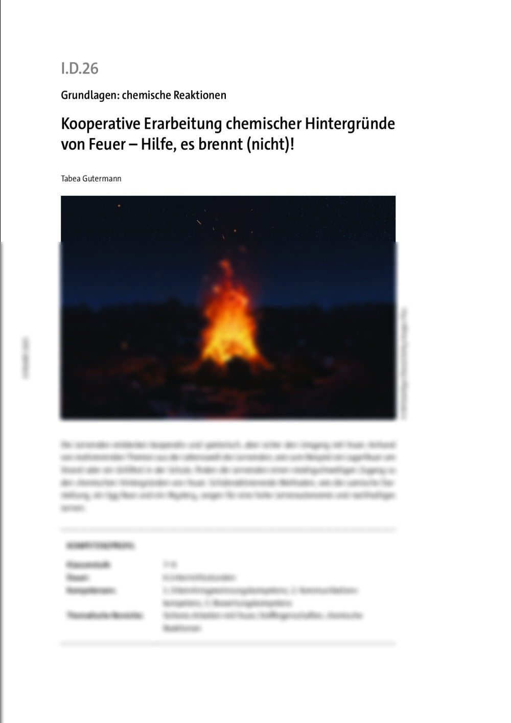 Kooperative Erarbeitung chemischer Hintergründe von Feuer - Seite 1