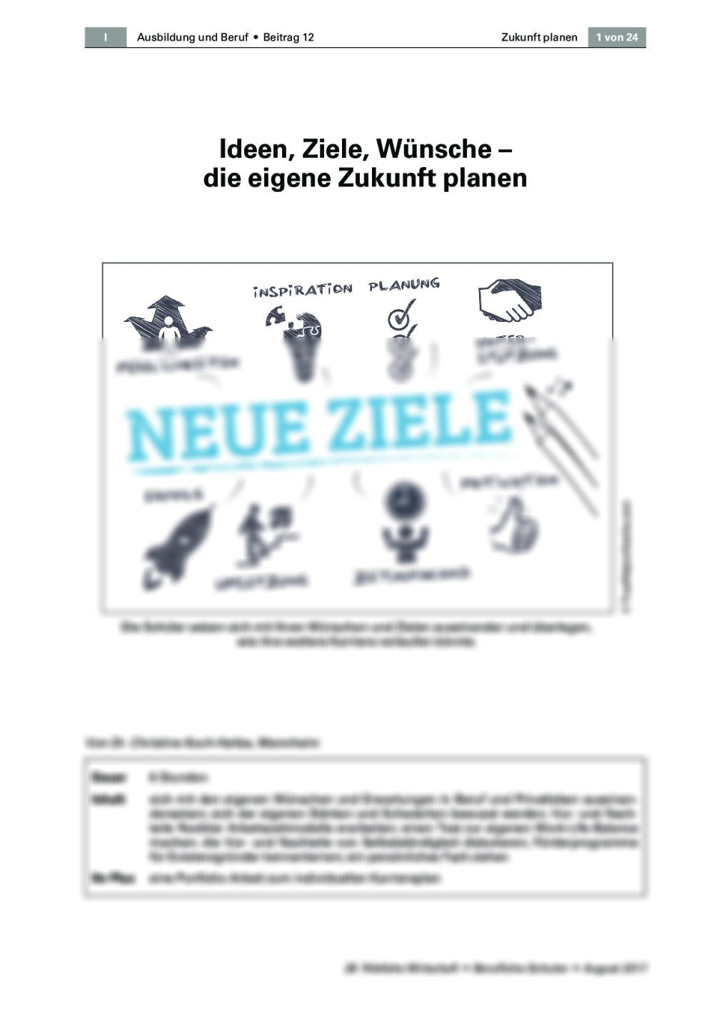 Ideen, Ziele, Wünsche – die eigene Zukunft planen - Seite 1