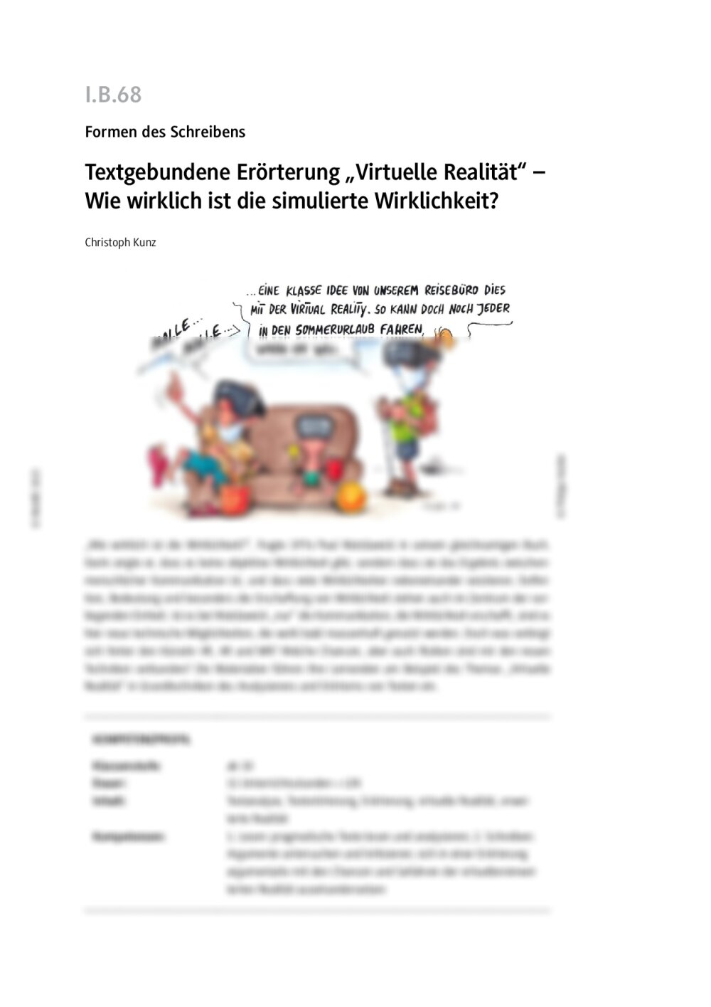 Textgebunde Erörterung „Virtuelle Realität“ - Seite 1