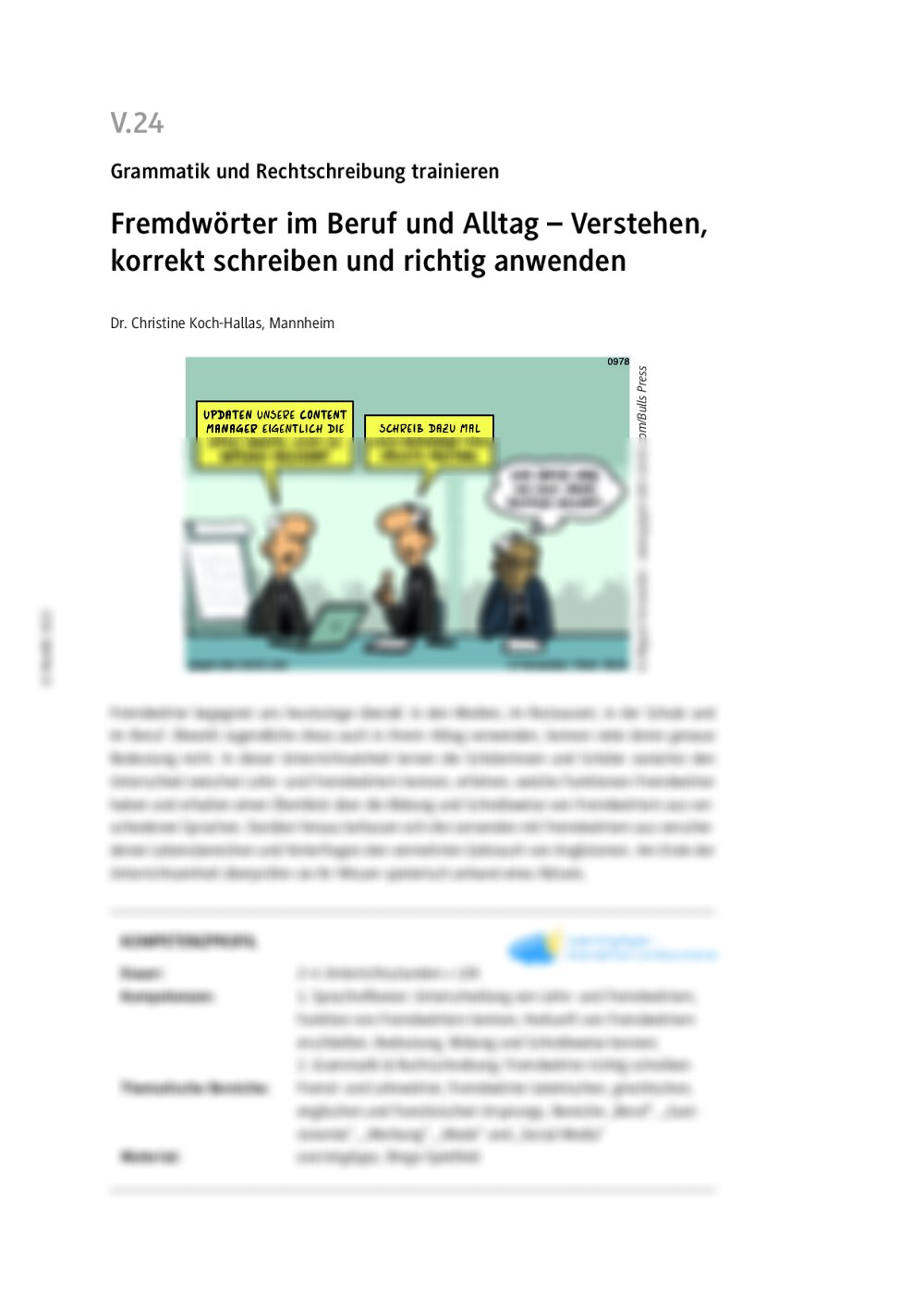 Fremdwörter im Beruf und Alltag  - Seite 1