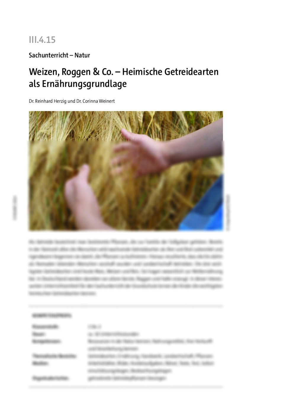 Weizen, Roggen & Co. - Seite 1
