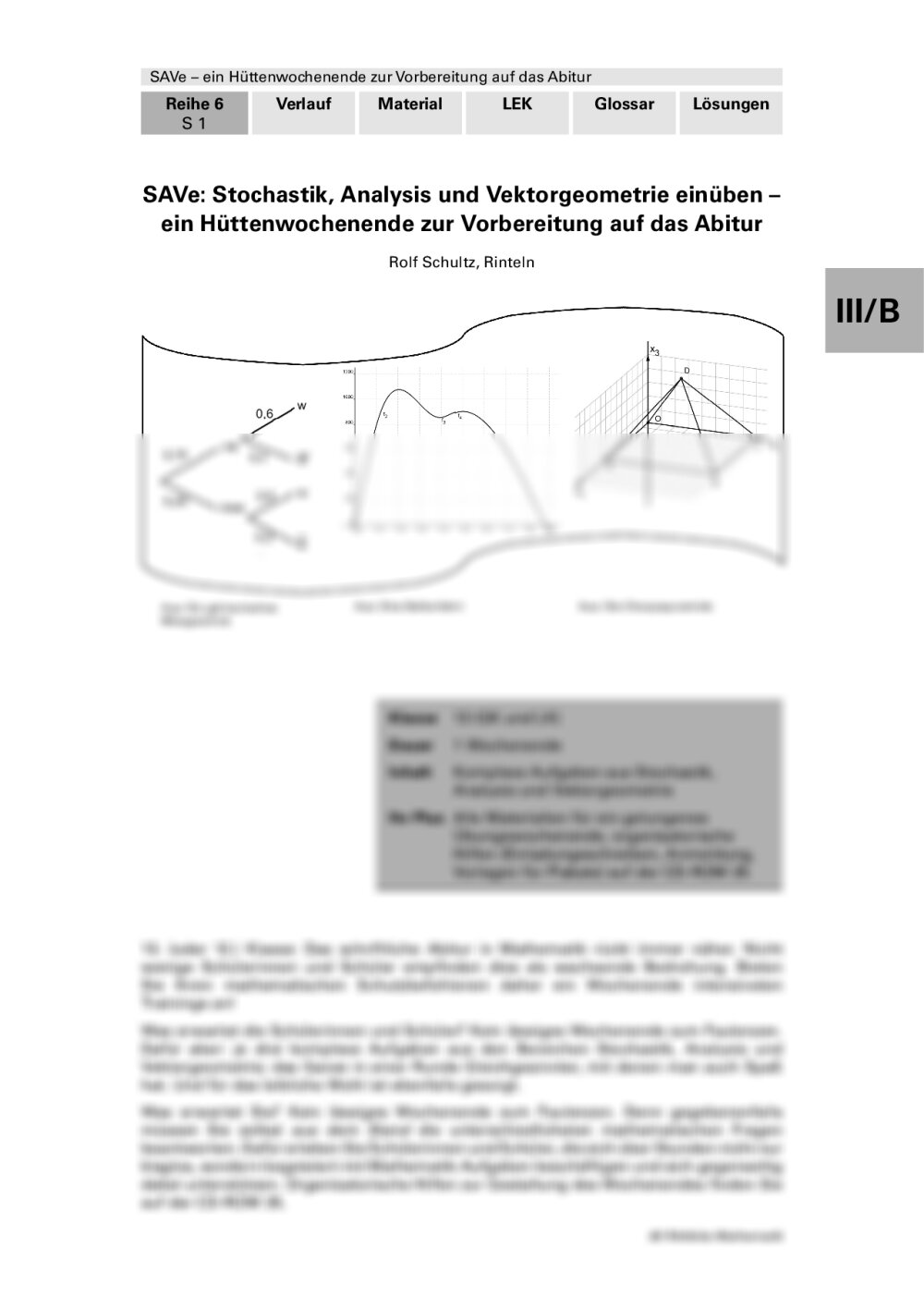 SAVe: Stochastik, Analysis und Vektorgeometrie einüben - Seite 1
