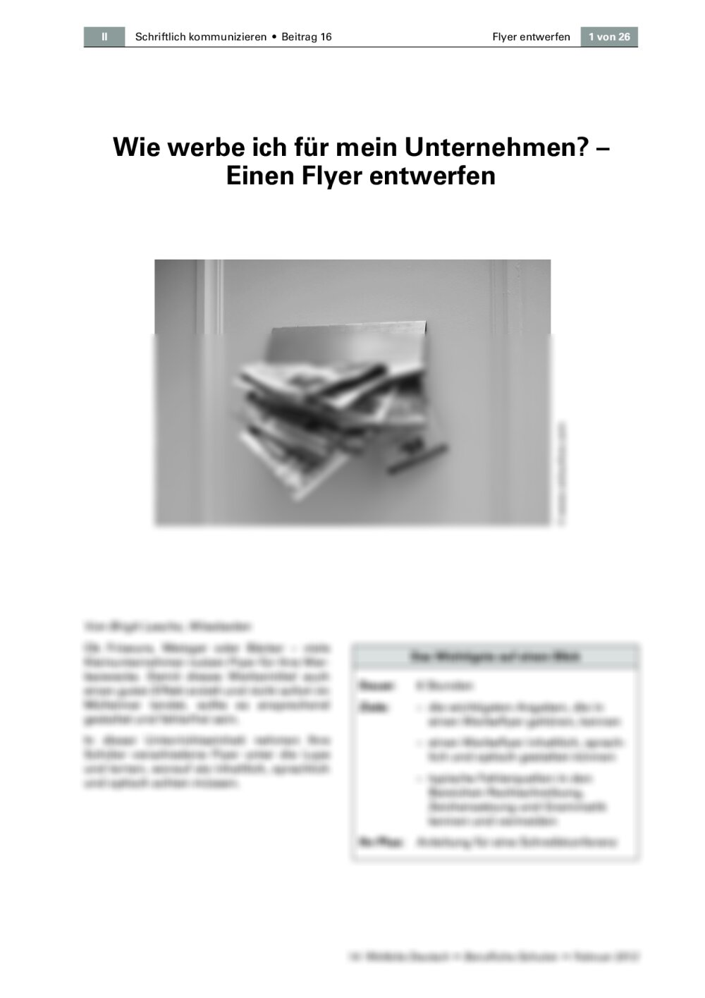 Einen Flyer entwerfen - Seite 1