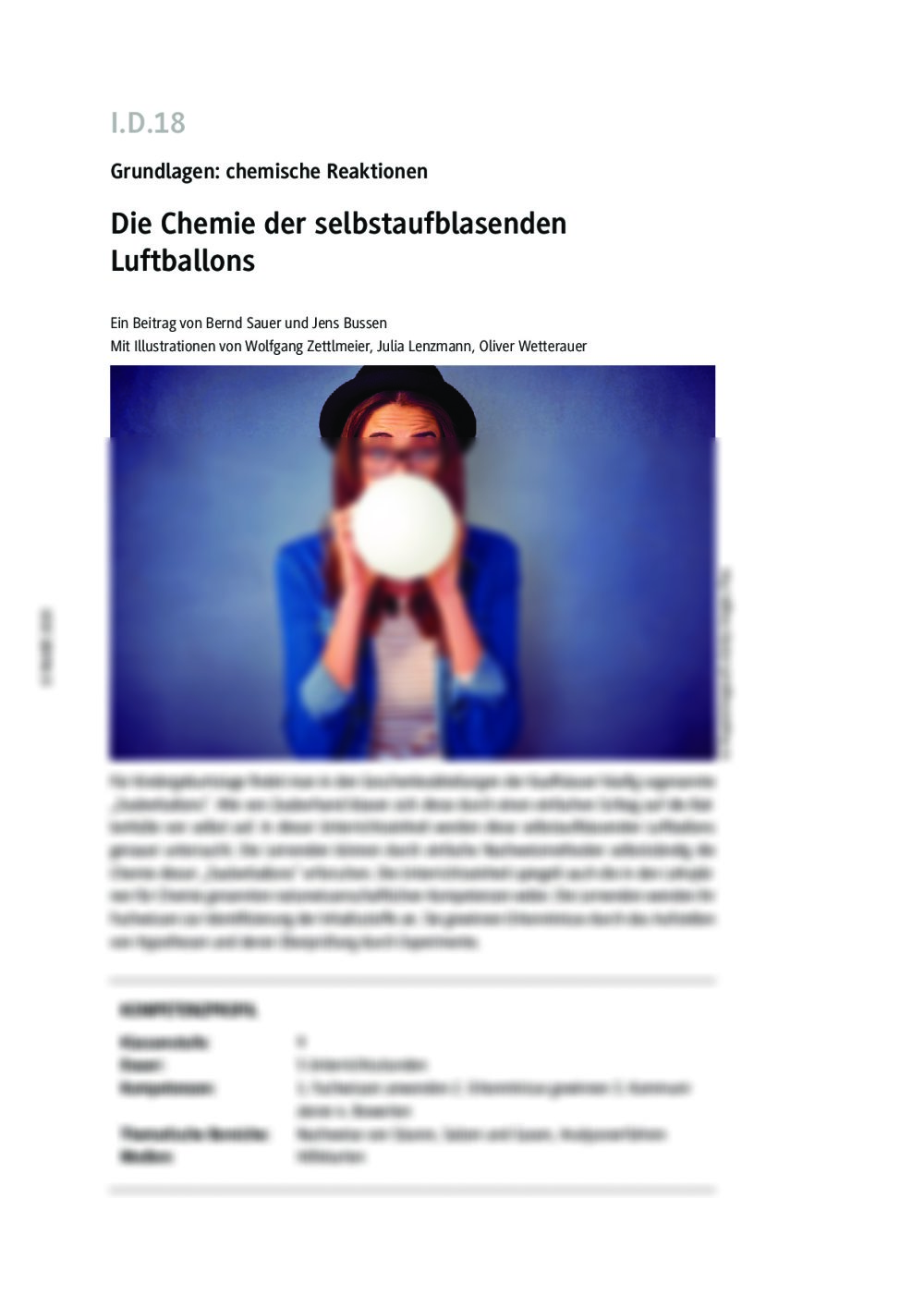 Die Chemie der selbstaufblasenden Luftballons - Seite 1