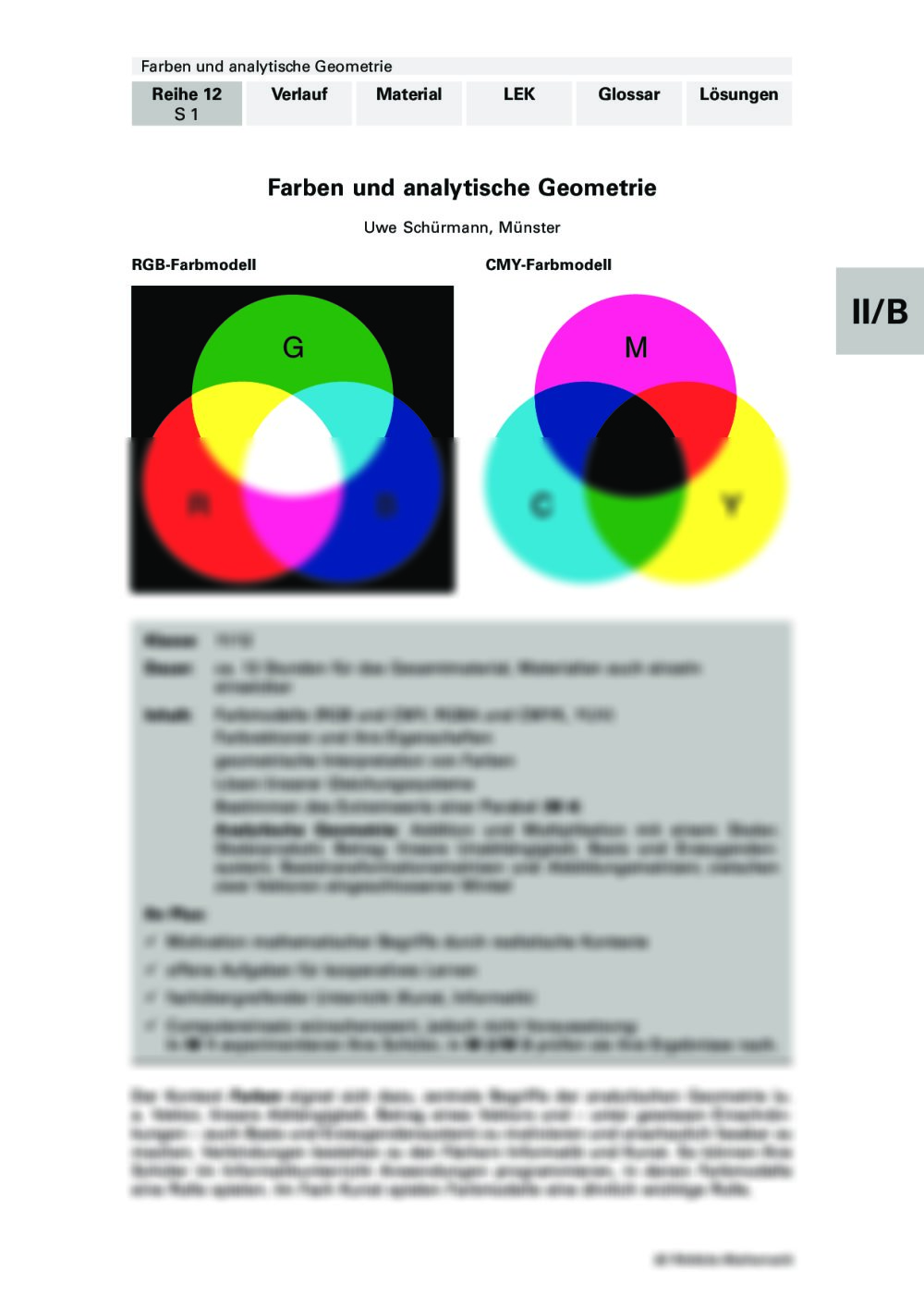 Farben und analytische Geometrie - Seite 1