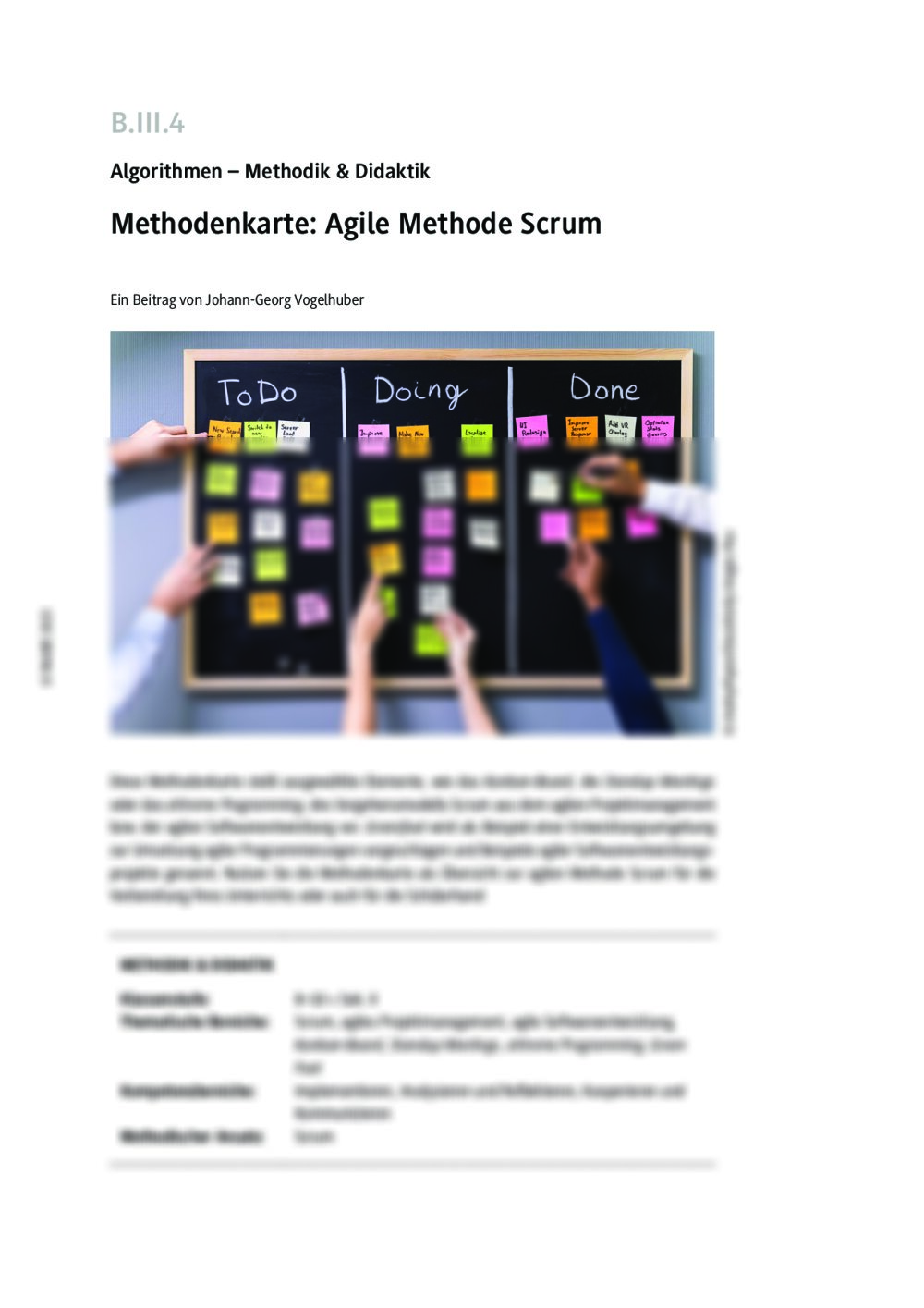 Methodenkarte: Agile Methode Scrum - Seite 1