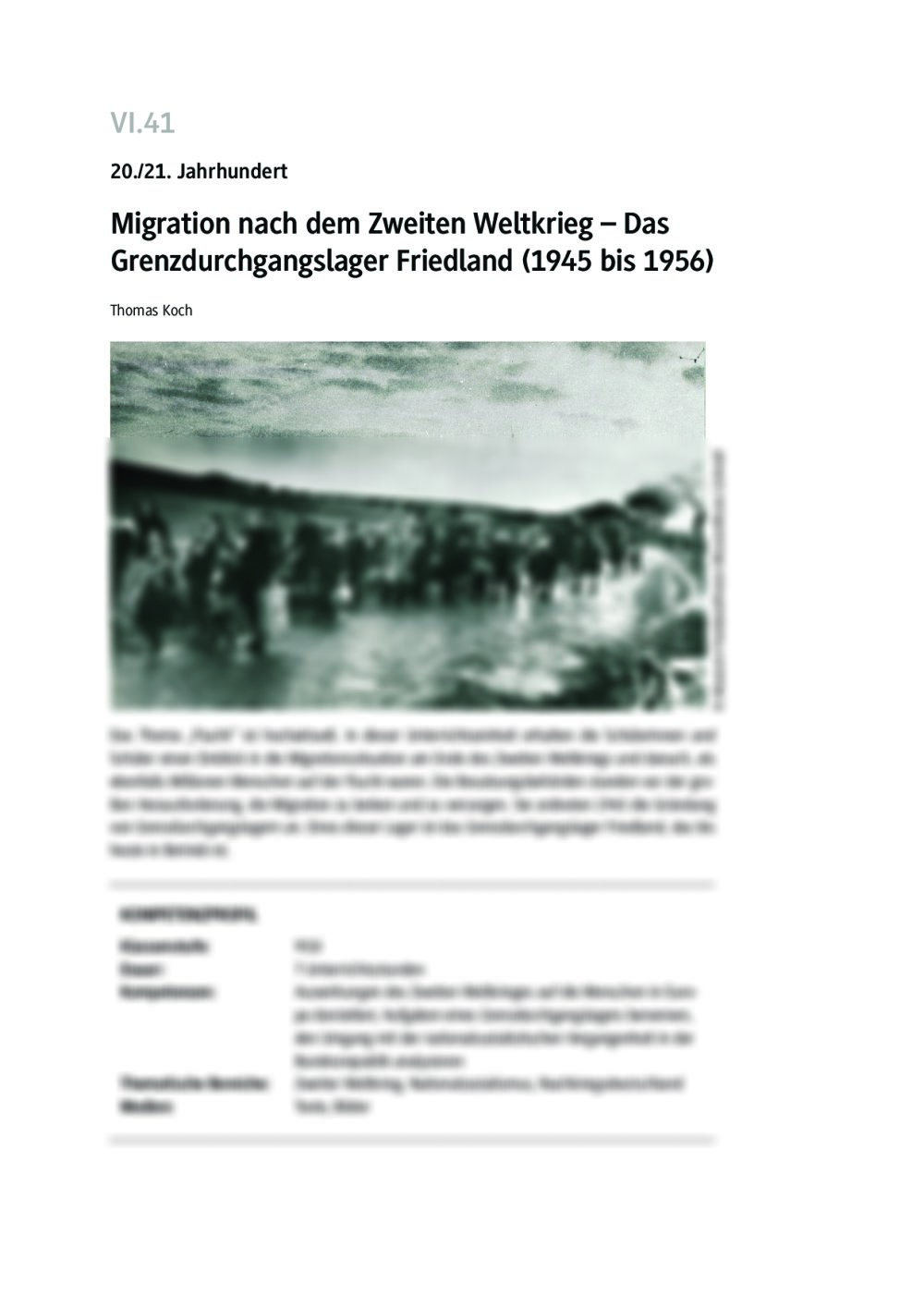 Migration nach dem Zweiten Weltkrieg - Seite 1